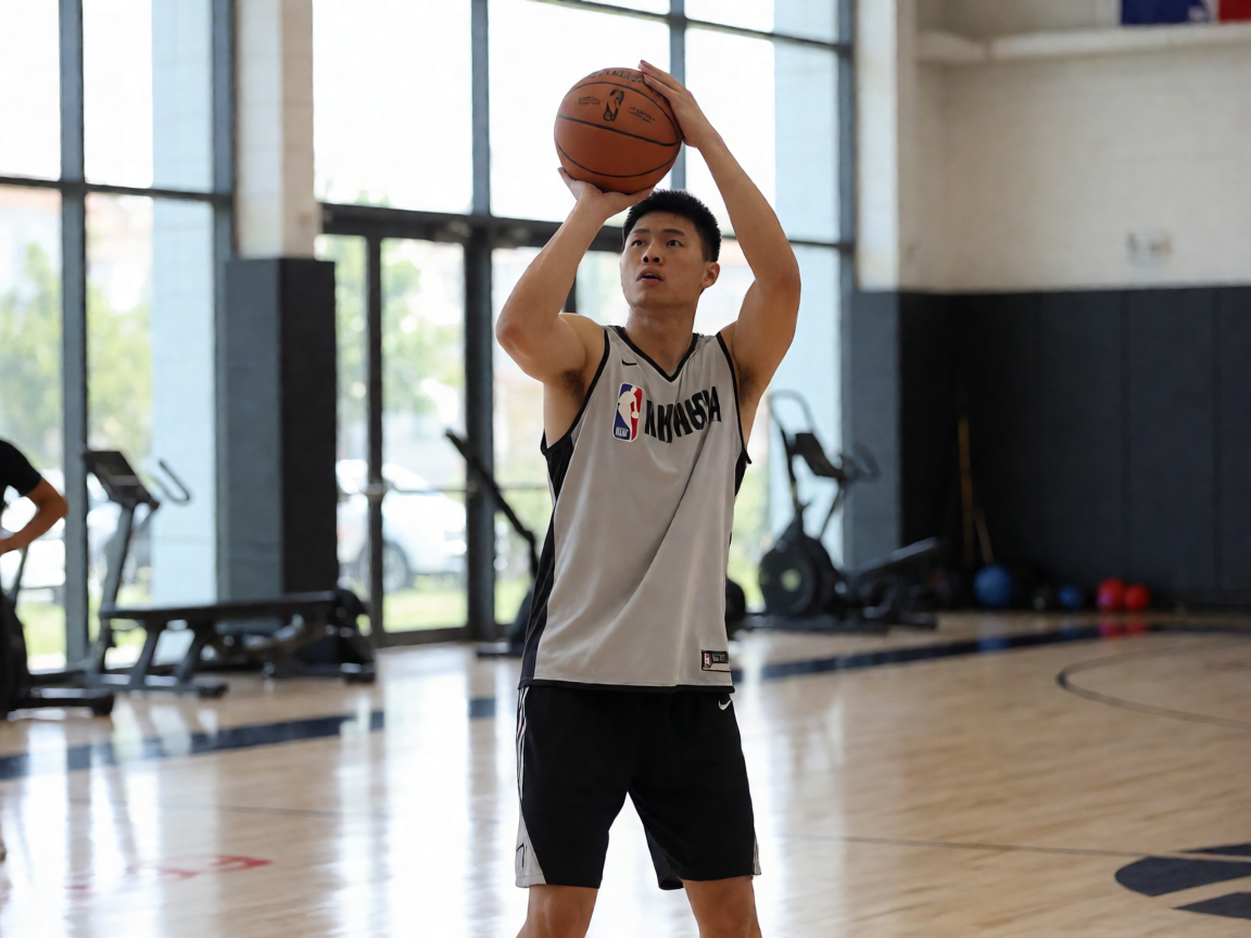 NBA球员训练馆投篮练习